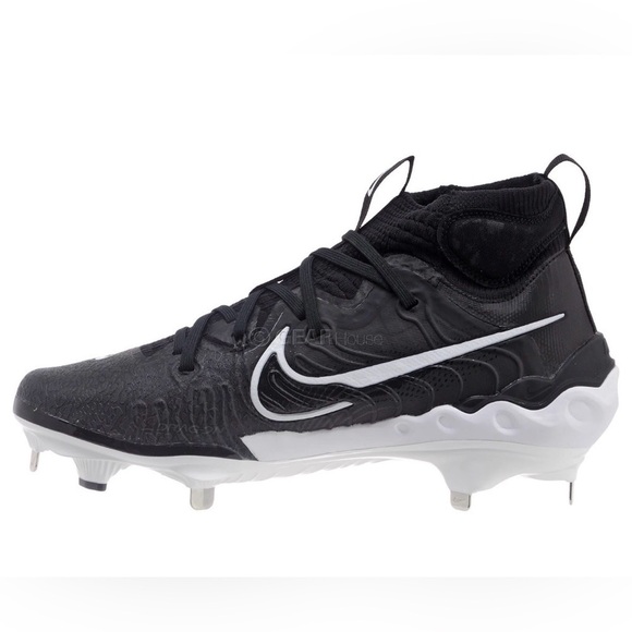NIKE ALPHA HUARACHE NXT METAL BASEBALL CLEATS BLACK/WHITE NWOB Size 14 main image 8